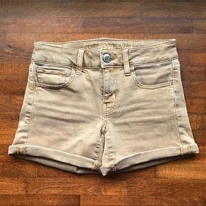 American Eagle Khaki Midi Shorts 0